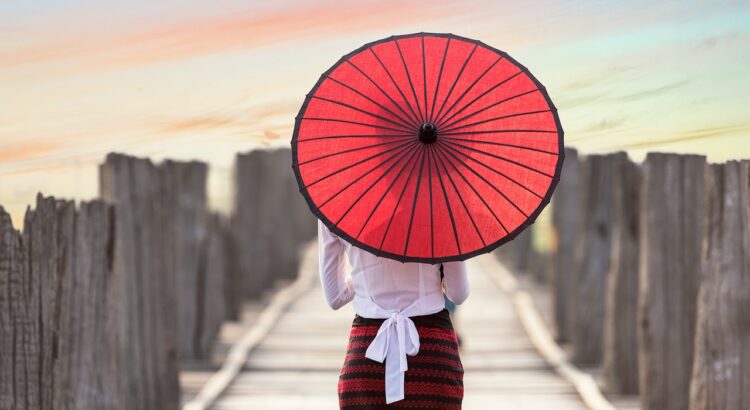 umbrella, woman, boardwalk, parasol, asia, bridge, girl, outdoors, asian woman, pier, sun protection, umbrella, umbrella, umbrella, umbrella, umbrella, asia, bridge, bridge
