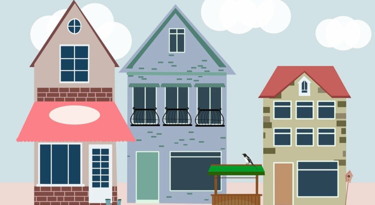 houses, cottages, street, drawing, background, neighbourhood, home